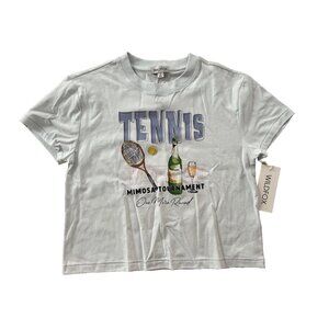 Wildfox Tennis Mimosa Tournament Jamie One More Round Tee Ice Melt ( S )